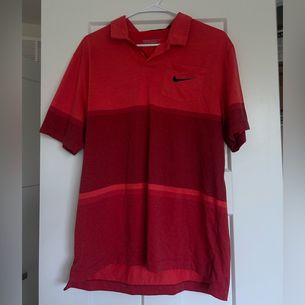 Nike Red Gradient Polo Golf Performance Shirt